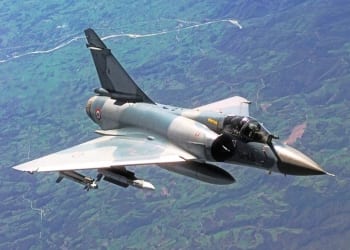 A French Air Force Mirage 2000C drops away from a United States Air Force KC-135R Stratotanker (not shown) after refueling during a Combat Patrol mission while participating in NATO Operation Allied Force. The KC-135R is based at Royal Air Force Mildenhall, England but is being flown by a crew deployed from the 384th Air Refueling Squadron, McConnell Air Force Base, Kansas.  Tankers from RAF Mildenhall make-up a large portion of the tanker forces supporting NATO aircraft during NATO Operation Allied Force.