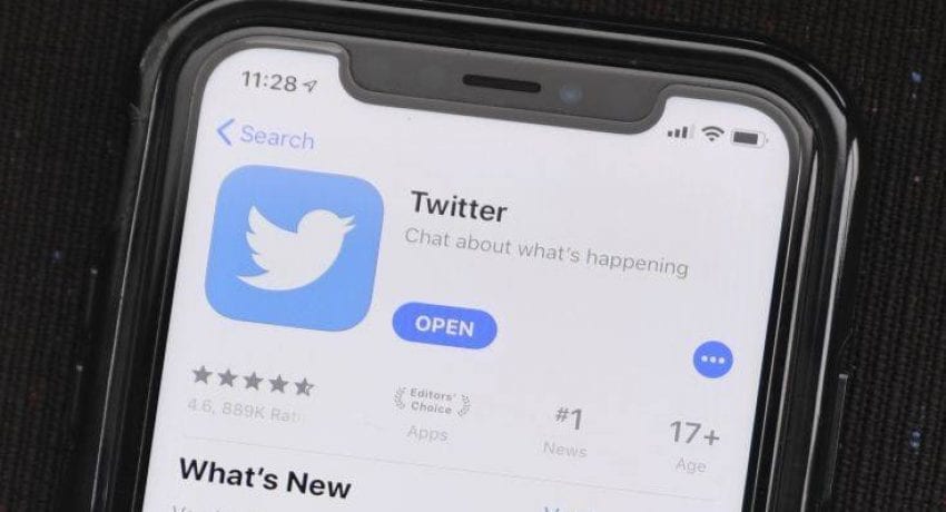 In this Monday, July 30, 2019 photo, the social media application, Twitter is displayed on Apple's App Store. (AP Photo/Amr Alfiky)