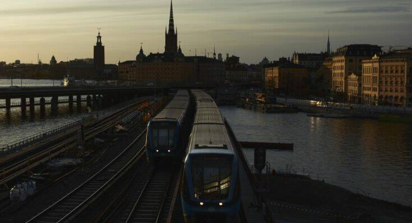 Trains move towards T-Centralen station in Stockholm, Sweden, Wednesday, April 8, 2020. Swedish authorities have advised the public to practice social distancing because of the coronavirus pandemic, but still allow a large amount of personal freedom, unlike most other European countries. The new coronavirus causes mild or moderate symptoms for most people, but for some, especially older adults and people with existing health problems, it can cause more severe illness or death. (AP Photo/Andres Kudacki)