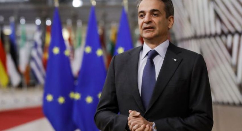Greece's Prime Minister Kyriakos Mitsotakis arrives for a face-to-face EU summit in Brussels, May 24, 2021. Olivier Hoslet/Pool via REUTERS