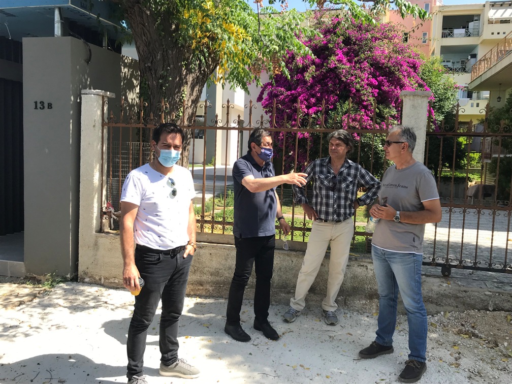 Ο Δήμαρχος Πατρεών επισκέφτηκε το εργοτάξιο ανακατασκευής της οδού Ευρυβιάδου στην Εγλυκάδα