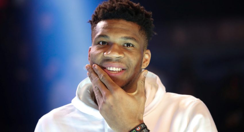 Milwaukee Bucks forward Giannis Antetokounmpo gestures as he attends the Paris Ring basketball tournament ahead of the NBA Paris Game 2020 in Paris, France January 22, 2020. REUTERS/Gonzalo Fuentes