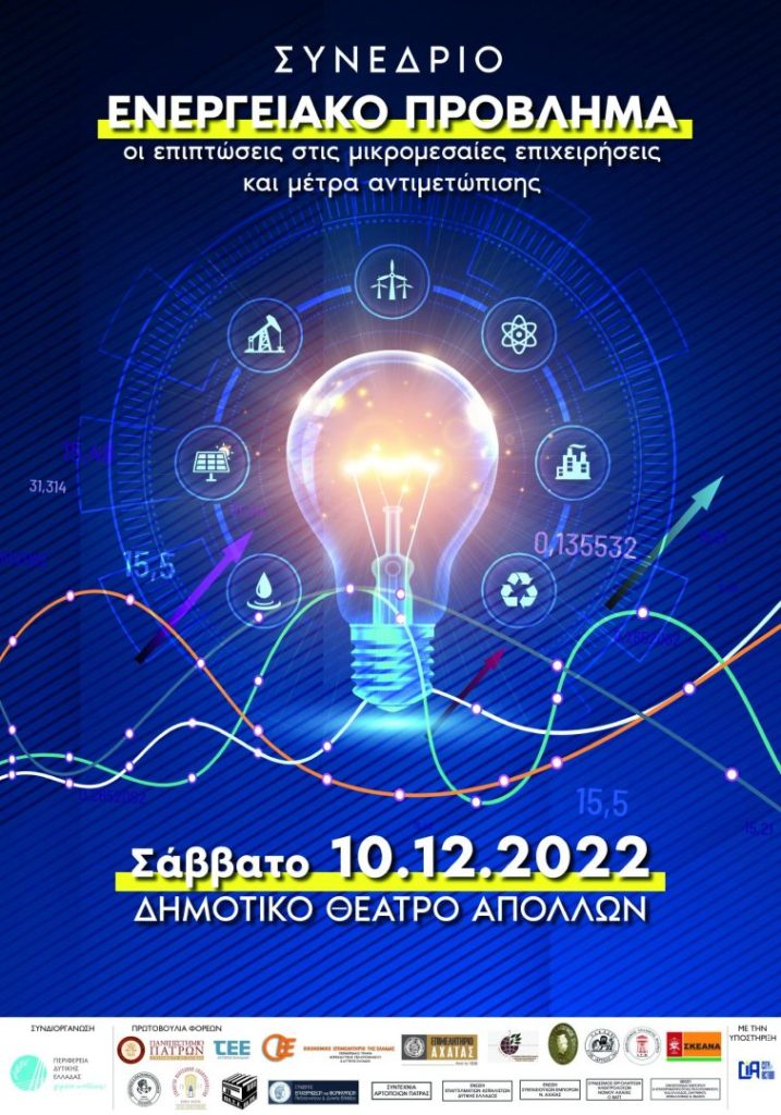 Συνέδριο Πρωτοβουλίας Φορέων στην Πάτρα για το ενεργειακό πρόβλημα και τις επιπτώσεις στις μικρομεσαίες επιχειρήσεις